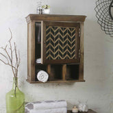 Solid Wood hand Painted Bathroom Cabinet 1